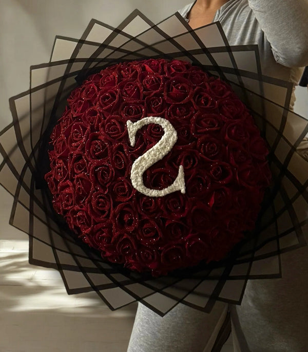 Bloemen met letters